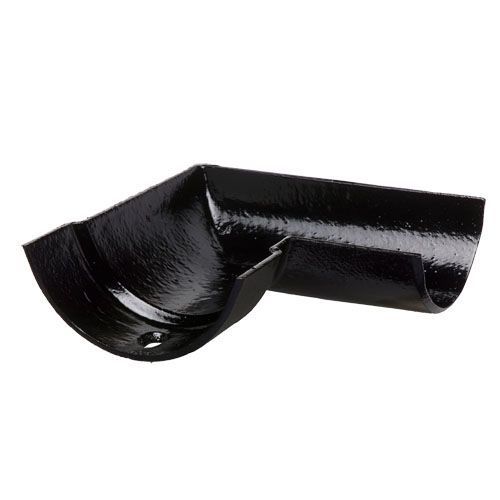 Product image for Cast Iron Half Round Guttering 90Dg Right Hand Angle - 150mm Black