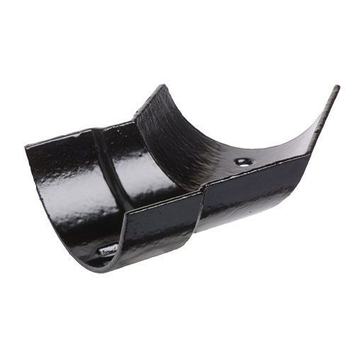 Product image for Cast Iron Half Round Guttering 135Dg Left Hand Angle - 125mm Black