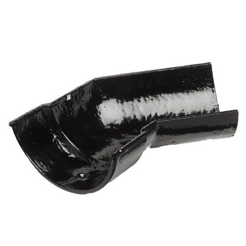 Product image for Cast Iron Half Round Guttering 135Dg Right Hand Angle - 125mm Black