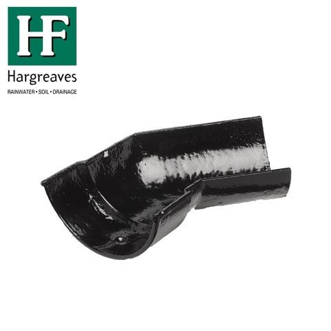 Product image for Cast Iron Half Round Guttering 135Dg Right Hand Angle - 150mm Black
