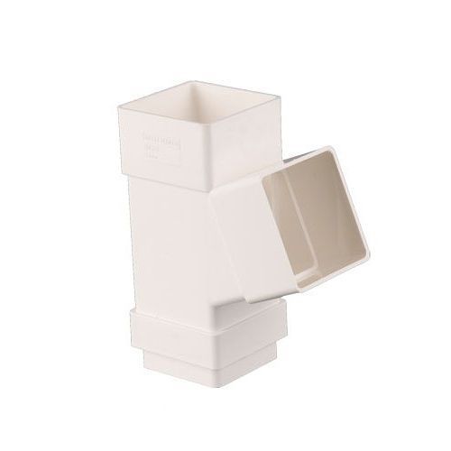 Image of Brett Martin Plastic Guttering Square Downpipe 112.5 Degree Branch 65mm - White