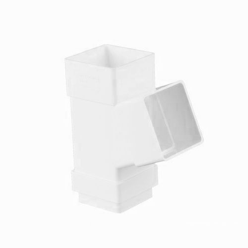 Product image for Brett Martin Plastic Guttering Square Downpipe 112.5dg Branch 65mm - Arctic White