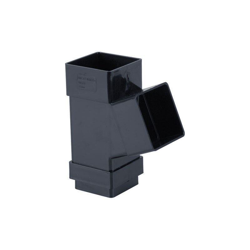 Product image for Brett Martin Plastic Guttering Square Downpipe 112.5dg Branch Anthracite Grey - 65mm