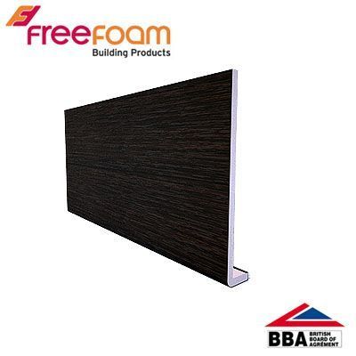 Product image for uPVC 400mm Fascia Board (10mm Cappit Square Edged) 2.5m - Black Ash