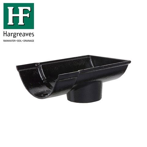 Product image for Cast Iron Beaded Guttering Dropend External 150 x 100mm Outlet Black