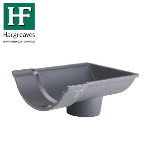 Image of Cast Iron Beaded Guttering Dropend External 150 x 75mm Outlet Black