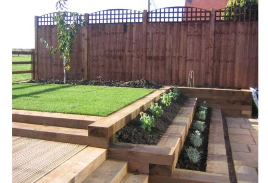 Image of New Treated Softwood Sleeper Green 250 x 125 x 2400mm