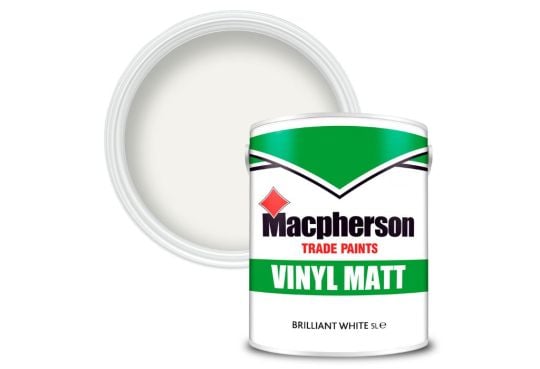 Product image for Macpherson Trade Vinyl Matt Paint Brilliant White 5L