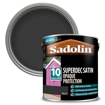 Product image for Sadolin Superdec Satin Opaque Wood Protection Black 2.5L