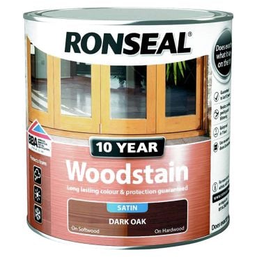 Product image for Ronseal 10 Year Woodstain Dark Oak 2.5l