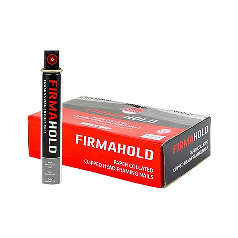 Product image for FirmaHold Collated A2 Stainless Steel Clipped Head Ring Shank Nails with 1 CFC Fuel Cell Retail Pack of 1100 - 2.8mm x 50mm