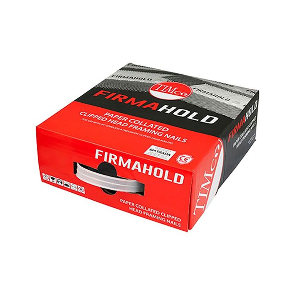Product image for FirmaHold Collated FirmaGalv Clipped Head Plain Shank Nails Pack of 2200 - 3.1mm x 90mm