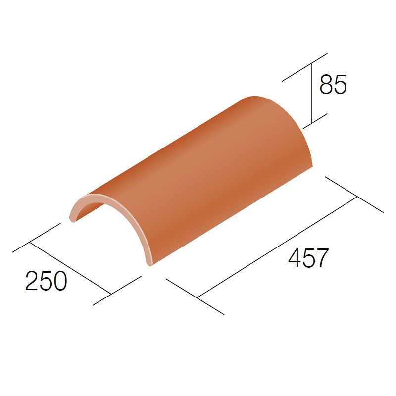 Product image for Sandtoft Segmental Duracoat Ridge Roof Tile - Red Multi
