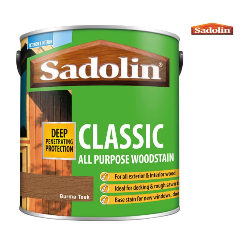 Product image for Sadolin Classic All Purpose Woodstain 2.5l - Burma Teak