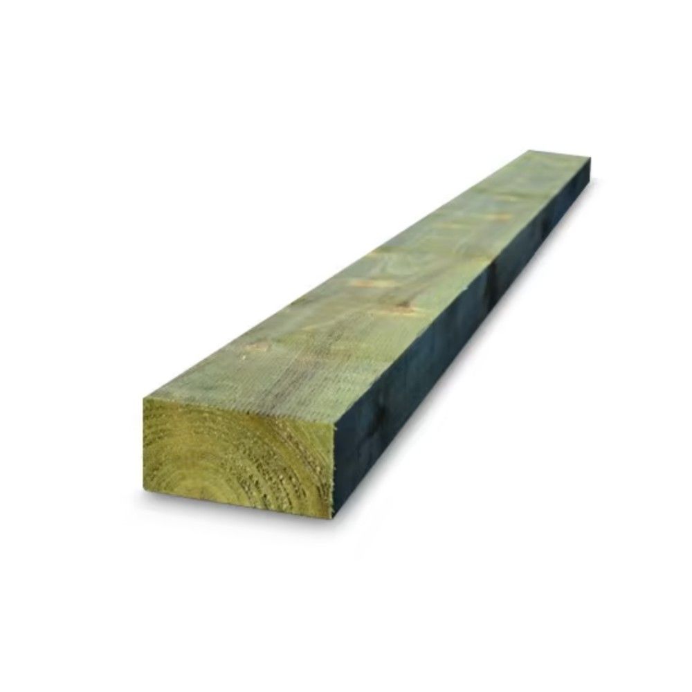 Product image for 100mm x 200mm Green Treated Garden Railway Sleeper - 2.4m