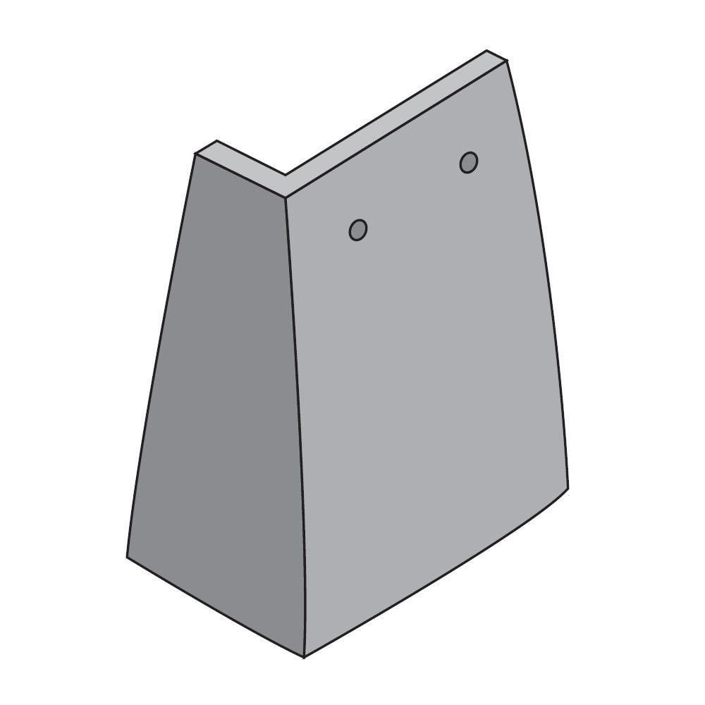 Product image for Marley Concrete Plain 90 Degree External Angle Roof Tile (Left Handed) - Natural Red