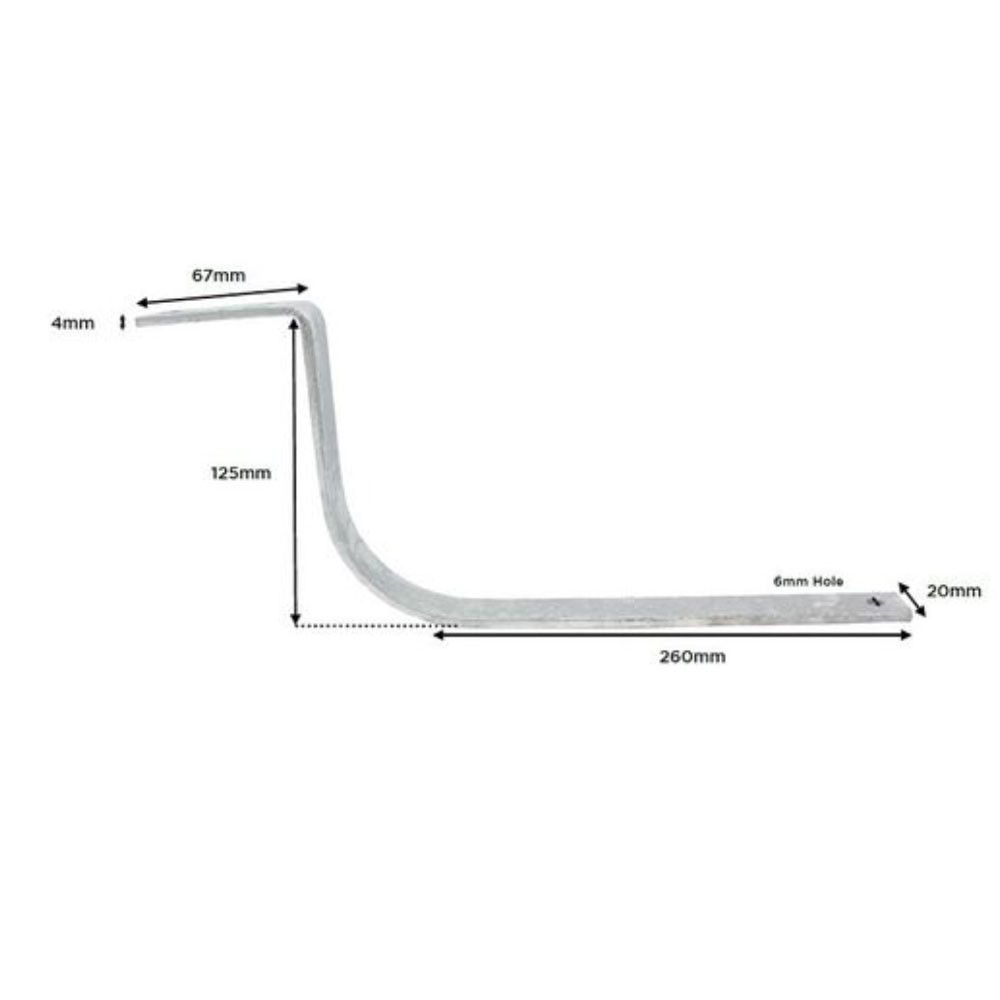 Product image for Samac Fixings Galvanised Steel Half Round Snow Guard Brackets - 225mm