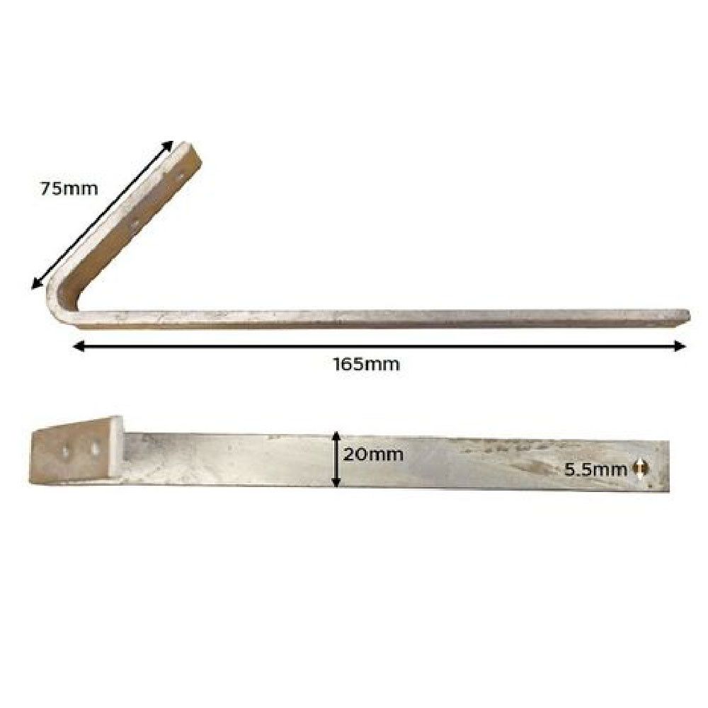 Product image for Samac Fixings Galvanised Steel V Type Snowguard Brackets - 150mm