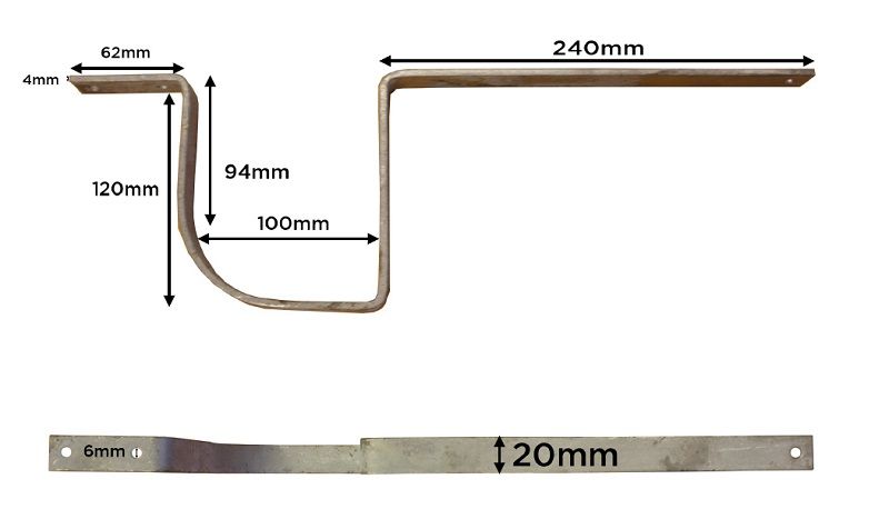 Product image for Samac Fixings Galvanised Steel Ogee Snowguard Brackets - 225mm