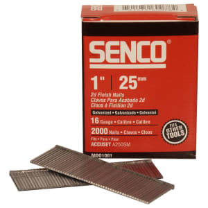 Product image for Senco RX13EAA 16-Gauge 25mm Galvanised Straight Brad Nails - Pack of 2000