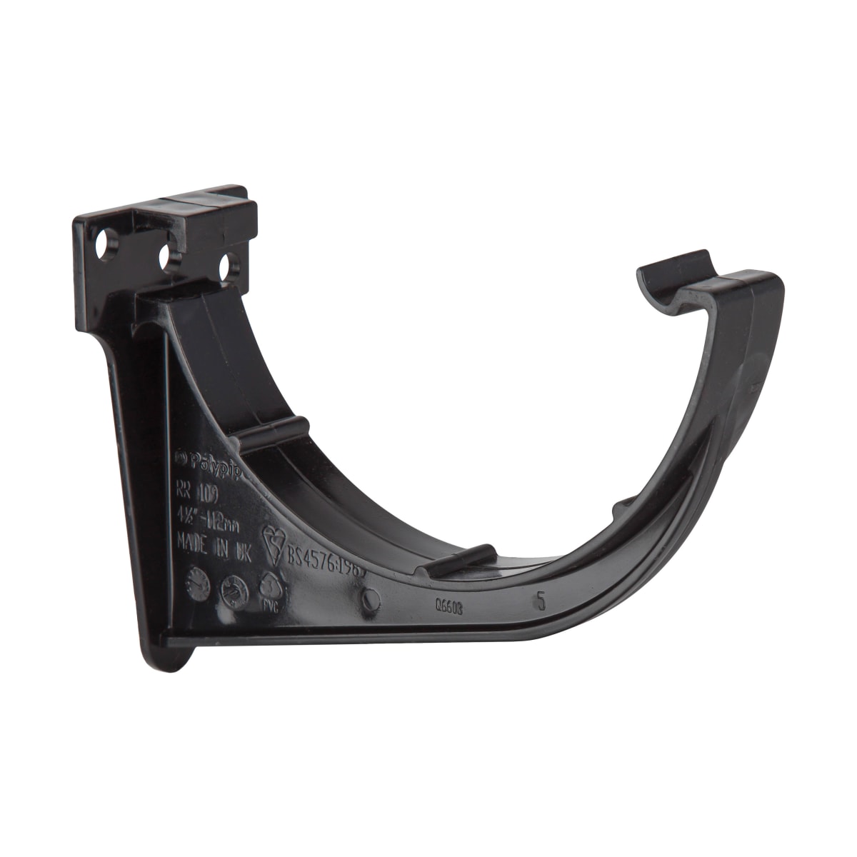 Product image for Half Round Gutter Fascia Bracket Black 112mm