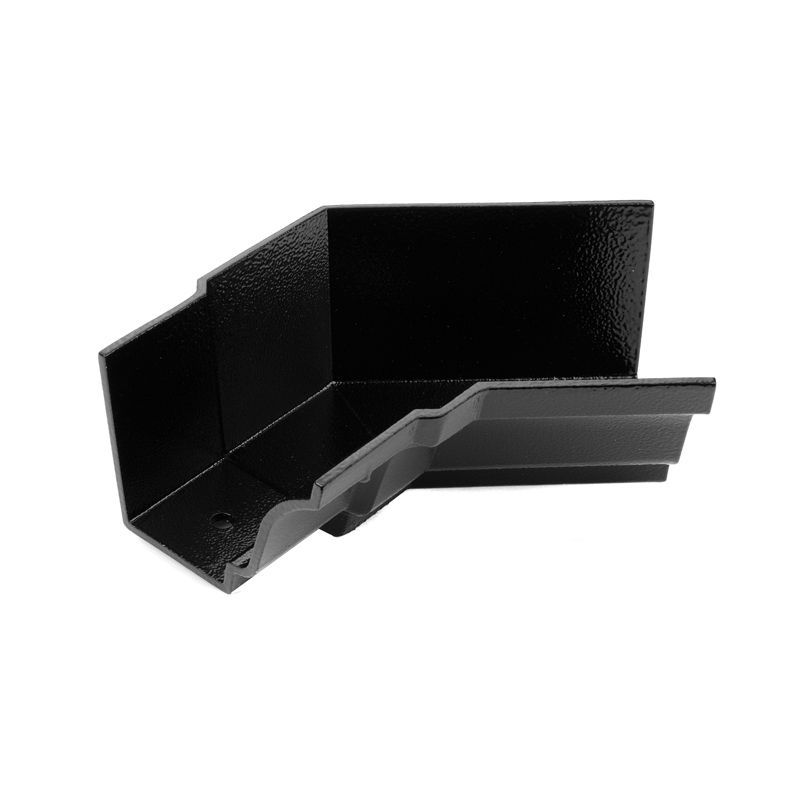 Image of Cast Aluminium Guttering Moulded 135dg Internal Angle 150mm x 100mm - Textured Black
