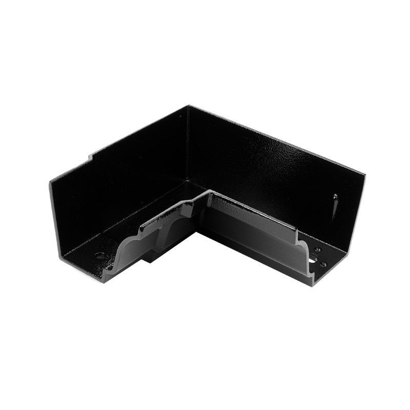 Image of Cast Aluminium Guttering Moulded 90dg Internal Angle 150mm x 100mm - Textured Black