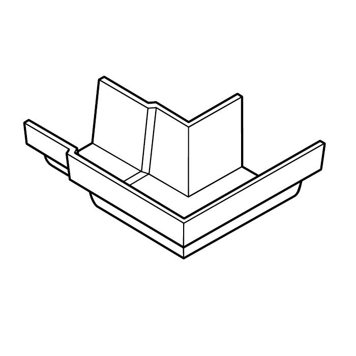 Product image for Cast Aluminium Gutter Moulded External 90dg Angle 100mm x 75mm - Textured Black