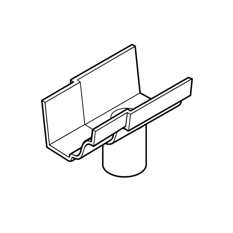 Product image for Cast Aluminium Gutter Moulded 63mm Outlet 100mm x 75mm - Textured Black