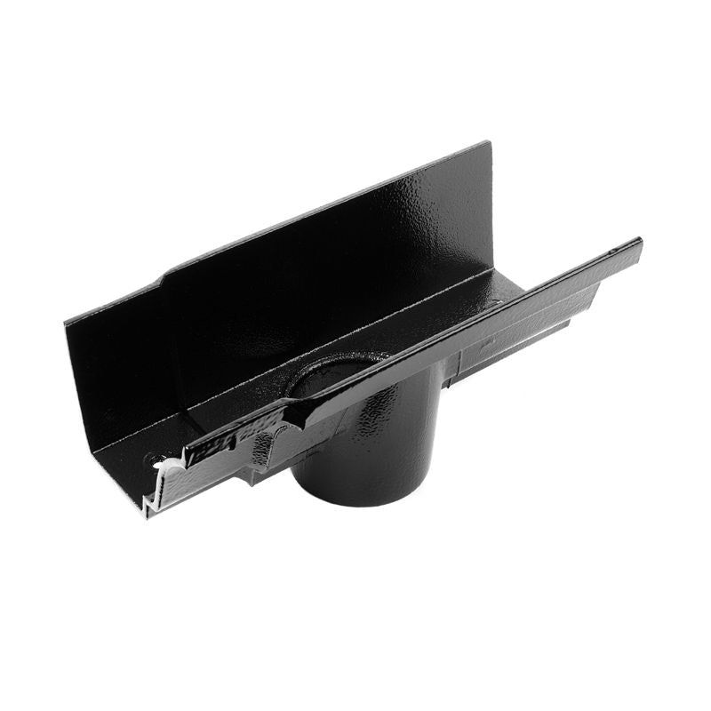 Product image for Cast Aluminium Guttering Moulded Running 75mm Outlet 150mm x 100mm - Textured Black
