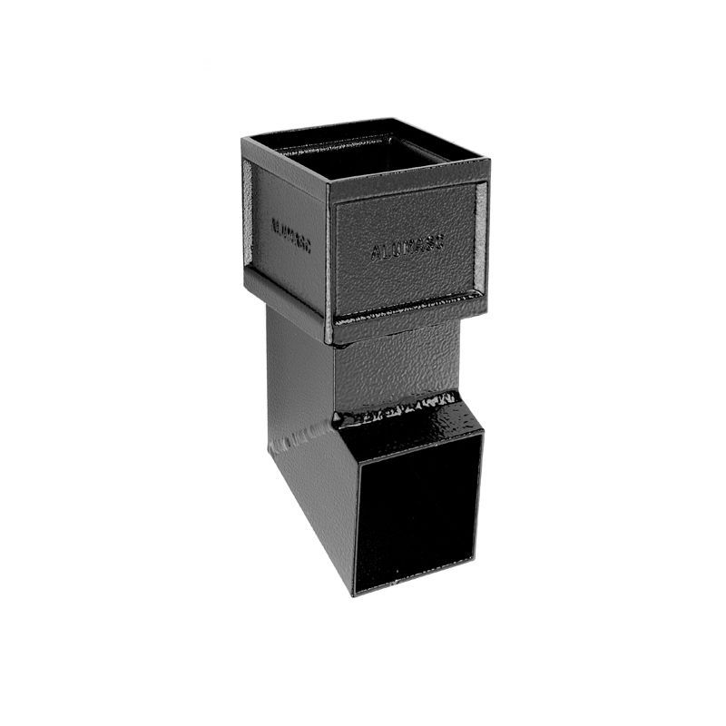 Image of Aluminium Guttering Square Downpipe Shoe 100mm x 100mm - Black