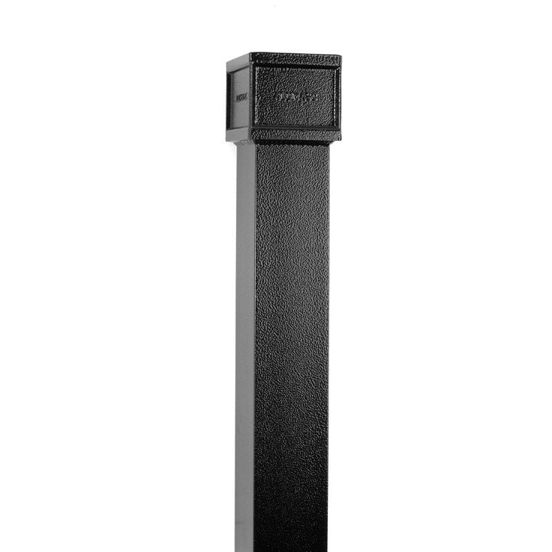 Image of Aluminium Guttering Square Downpipe 100mm x 2m - Black