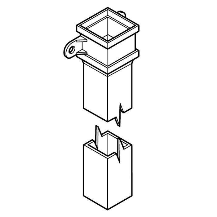 Product image for Cast Aluminium Rectangular Downpipe 100mm x 75mm x 1m - Textured Black