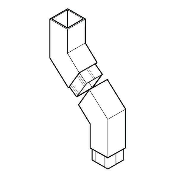 Product image for Alumasc Flushjoint Rectangular 135dg 2 Piece 500mm Offset 100mm x 75mm - Anthracite Grey