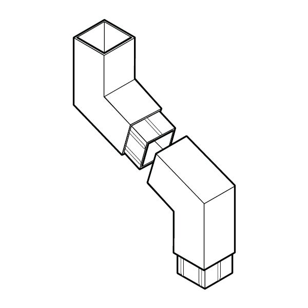 Product image for Alumasc Flushjoint Rectangular 112.5dg 2 Piece 500mm Offset 100mm x 75mm - Anthracite Grey