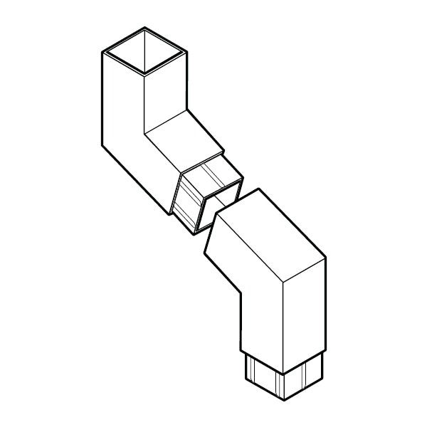 Product image for Alumasc Flushjoint Rectangular 112.5dg 2 Piece 750mm Offset 100mm x 75mm - Black