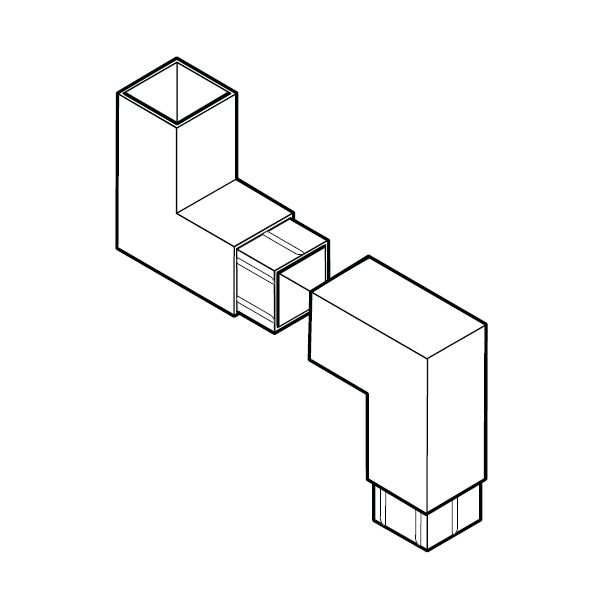 Product image for Alumasc Flushjoint Rectangular 92.5dg 2 Piece 250mm Offset 100mm x 75mm - Anthracite Grey