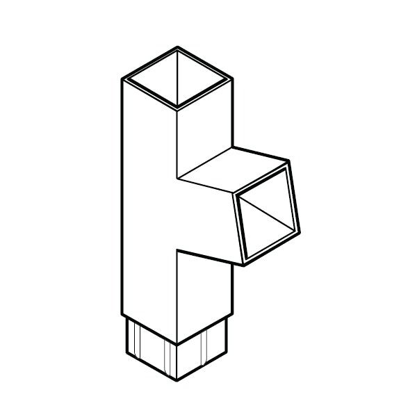 Product image for Alumasc Flushjoint Rectangular 112.5dg Downpipe Branch 100mm x 75mm - Metallic Silver