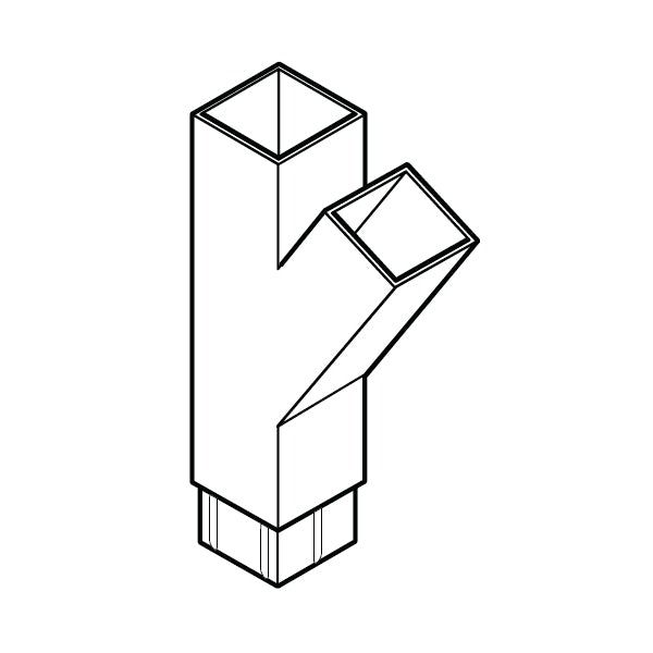 Product image for Alumasc Flushjoint Rectangular 135dg Downpipe Branch 100mm x 75mm - White