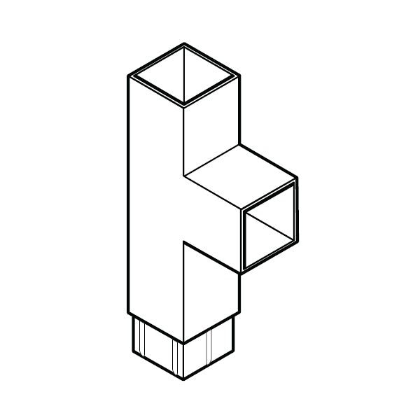Product image for Alumasc Flushjoint Rectangular 92.5dg Downpipe Branch 100mm x 75mm - Metallic Silver