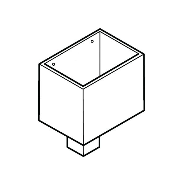 Product image for Alumasc Flushjoint Square Downpipe Hopper Head 100mm x 100mm - White