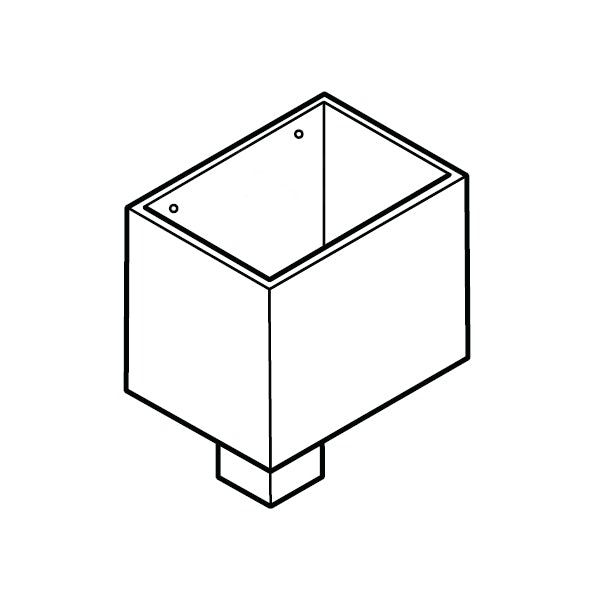 Product image for Alumasc Flushjoint Square Downpipe Hopper Head 75mm x 75mm - White