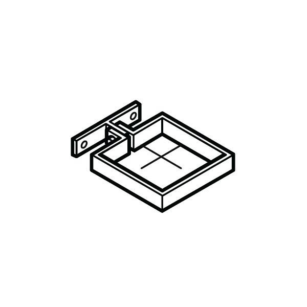 Product image for Alumasc Flushjoint Square Small Base Pipe Clip 100mm x 100mm - Anthracite Grey