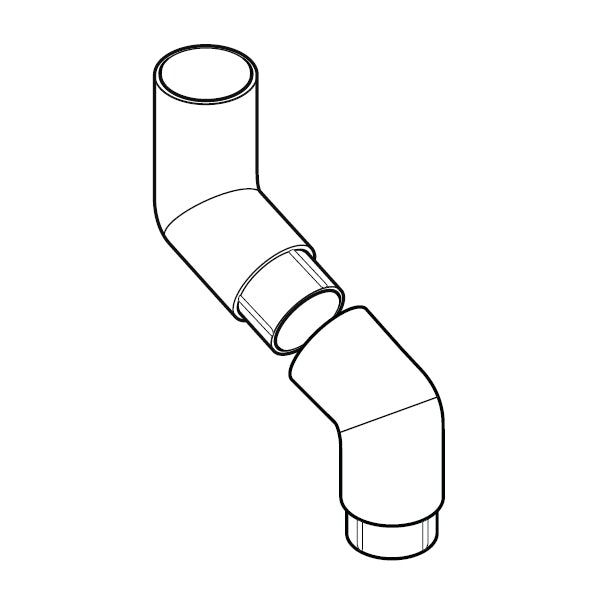 Product image for Alumasc Flushjoint Circular 112.5dg 2 Piece 500mm Offset 75mm - Milled