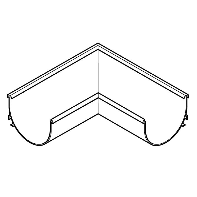 Product image for Alumasc Aqualine Deep Run 90dg Internal Angle in Black - 110mm x 85mm