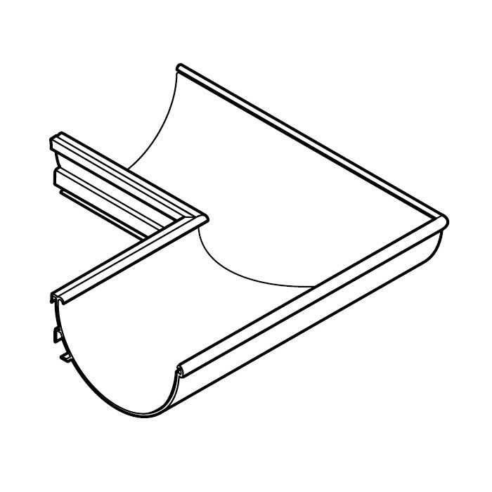 Product image for Alumasc Aqualine Half Round 90dg External Angle in White - 100m x 50mm