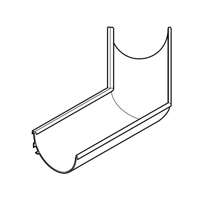 Product image for Alumasc Aqualine Half Round 135dg External Angle in Metallic Silver - 120mm x 60mm