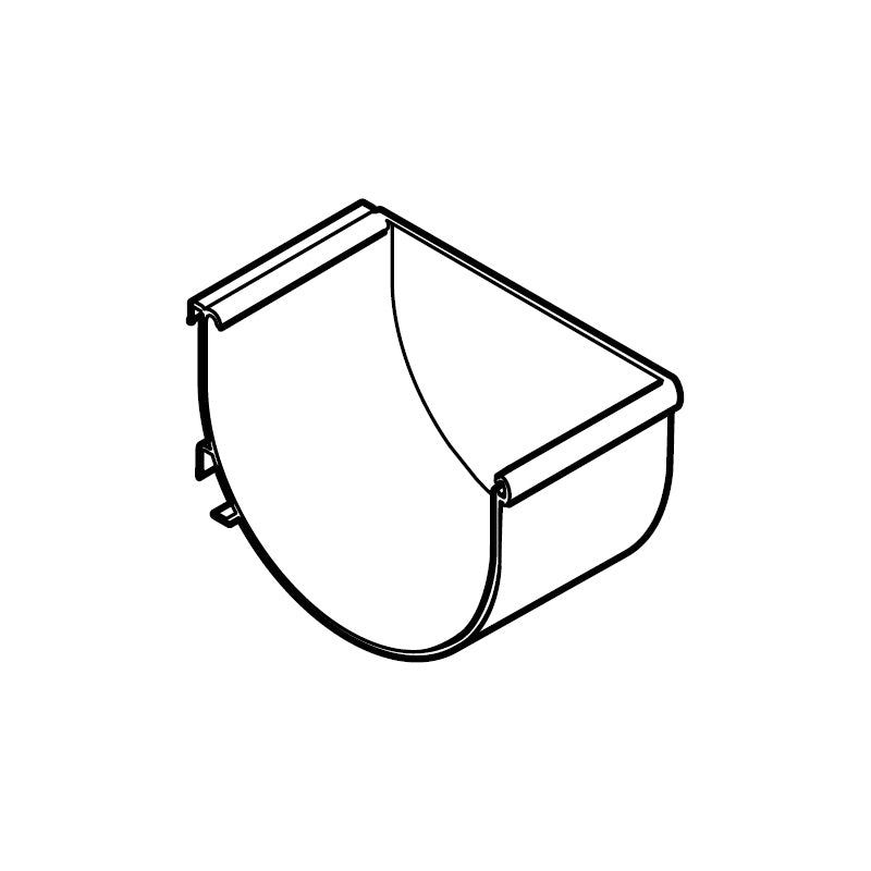 Product image for Alumasc Aqualine Deep Run Right Hand Stop End in Metallic Silver - 110mm x 85mm