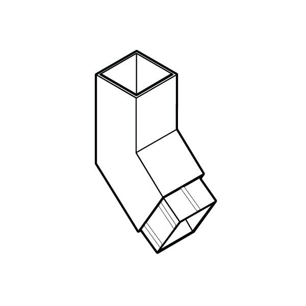 Product image for Alumasc Flushjoint Square 135dg Downpipe Bend 100mm x 100mm - Metallic Silver
