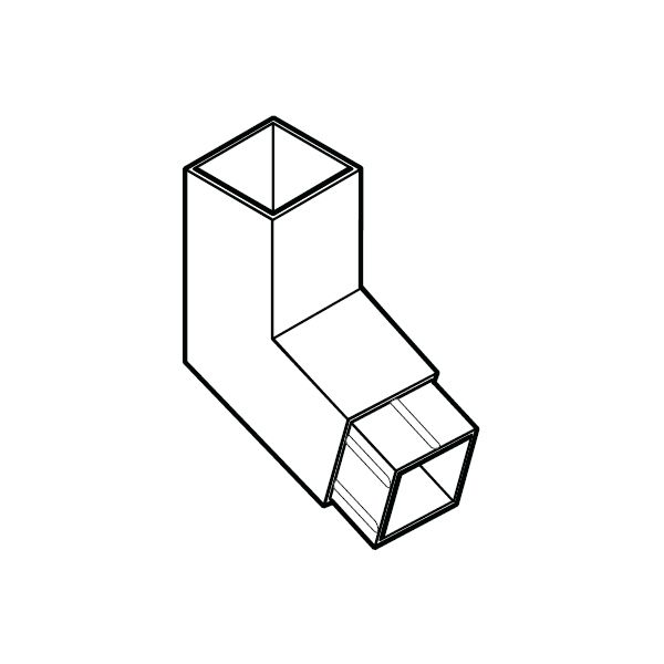 Product image for Alumasc Flushjoint Square 112.5dg Downpipe Bend 100mm x 100mm - Black